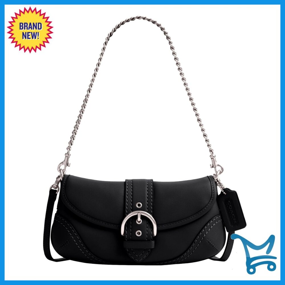 Compact Signature Jacquard Shoulder Bag With Detachable Strap